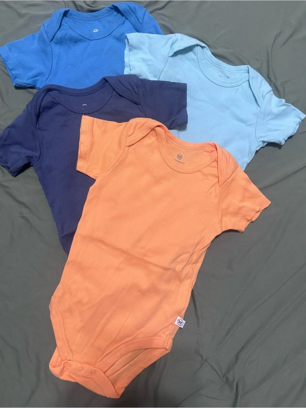 Lot of 4 honest brand onesies 12 month short sleeve
